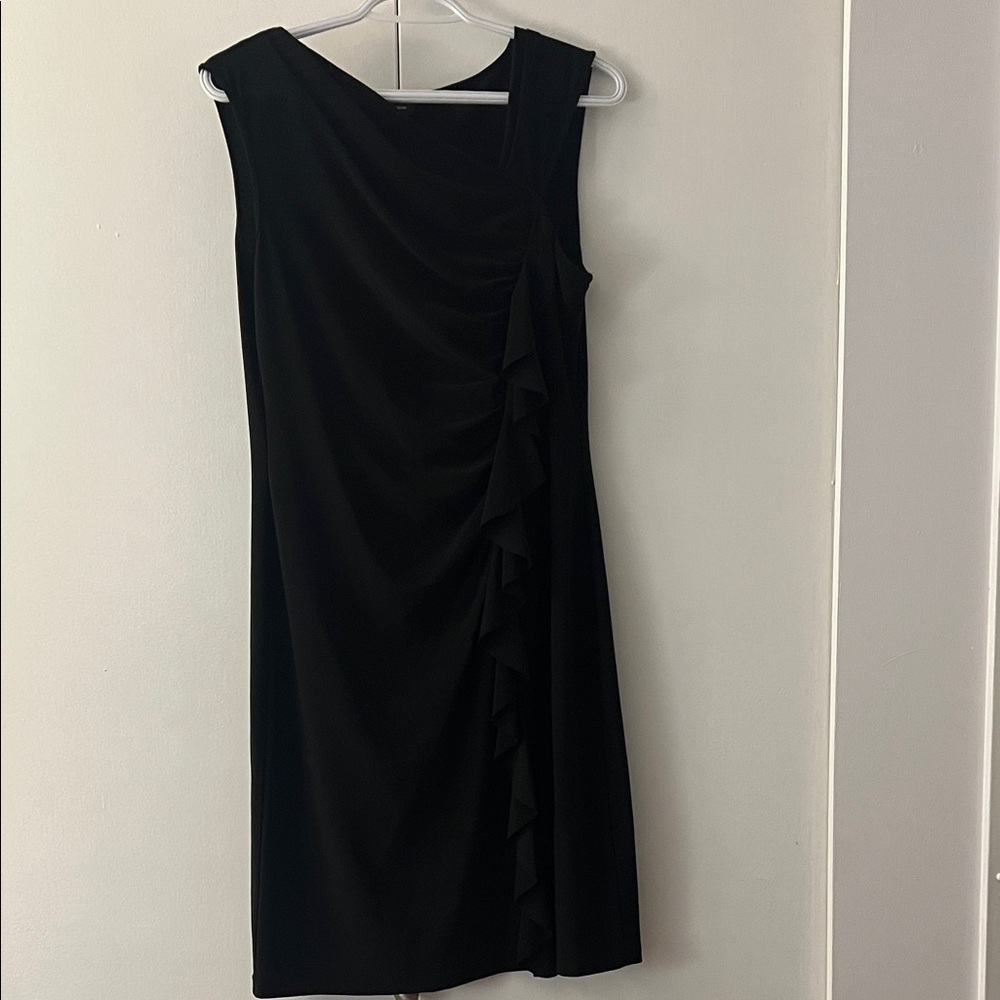 Spense Black Mini Dress with Ruffle Detail